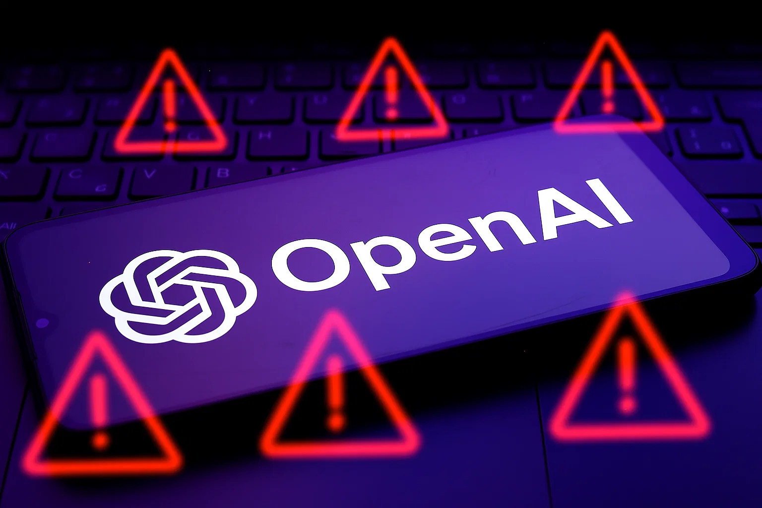 Símbolo da OpenAI em um telefone
